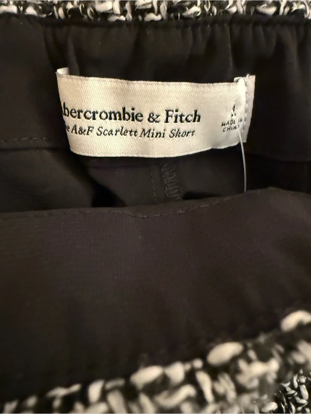 Abercrombie & Fitch Black & White Tweed Skort NWT
